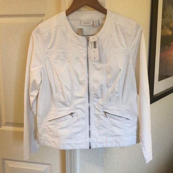 Chico's Jackets & Blazers - NWT Chico’s size 1 zippered denim manuela jacket